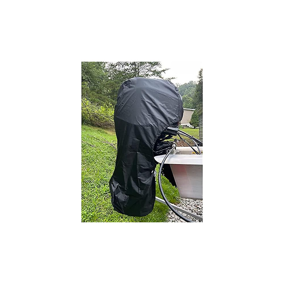 Boat Motor Cover, Full Outboard Engine Cover With 420d Heavy Duty Oxford Fabric Extra Pvc Coat For Motor 15-20 Hp
