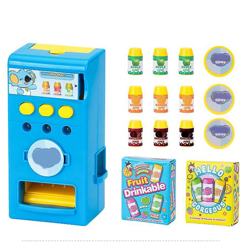 (Blue) Children's Interactive Vending Machine Toy Drink Machines With Music And Light