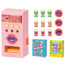(Pink) Children's Interactive Vending Machine Toy Drink Machines With Music And Light
