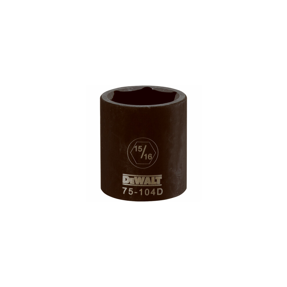 SAE Impact Socket, 6-Point, Black Oxide, 1/2-In. Drive, 15/16-In. DWMT75104OSP