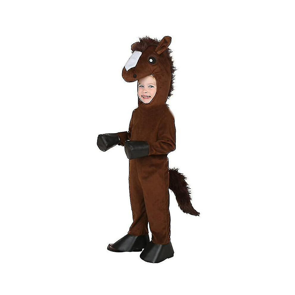 (L) Children's Cosplay Set Animal Brown Horse Costume Superb