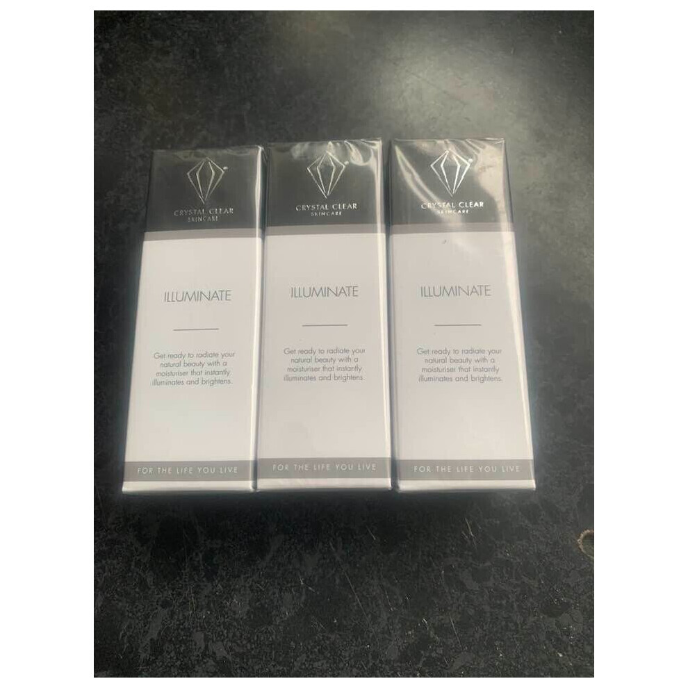 3 X CRYSTAL CLEAR SKINCARE ILLUMINATES 50ML FREE & FAST UK DELIVERY