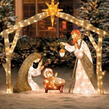 (A) Lighted Christmas Decorations Outside Nativity Set, 2023 Light Up Nativity Scene Silhouette Indoor Outdoor Christmas Decorations Outdoor Nativity Sets