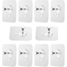 10 Pieces Sticky Hanging Nails No Drilling Adhesive Picture Hangers Detachable Adhesive Screws Adhesive Frame Clip Hooks For Wall Frames, Pictures, Po
