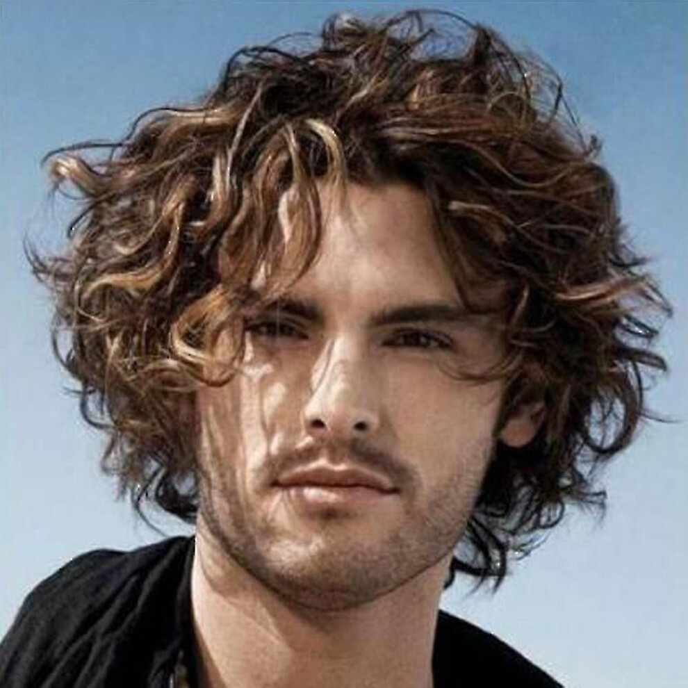 Men Short Curly Hair Handsome Wig Male Full Wig