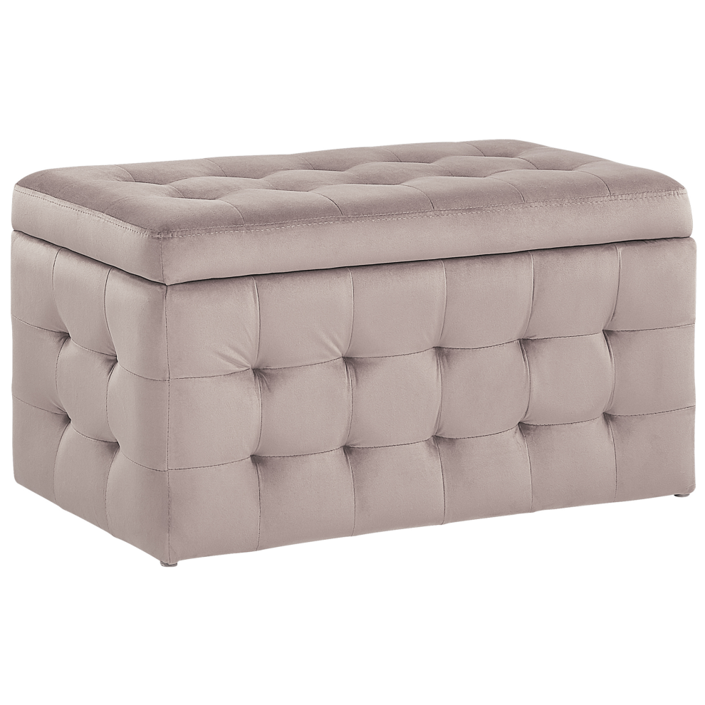 Velvet Storage Ottoman Pink MICHIGAN