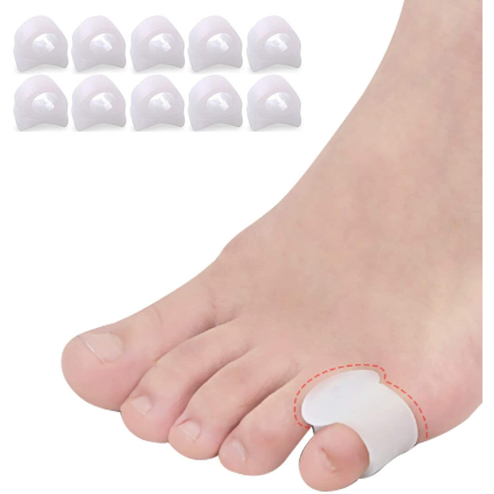 Blue (Blue) Gel Toe Separators,10 Pack Pinky Toe Spacers For Overlapping Toes, Bunions, Big Toe Alignment,Hammer Toe Straighteners