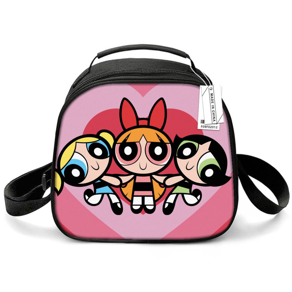 (Pink) The Powerpuff Girls Carry Insulated Practical Student Lunch Kit For Children
