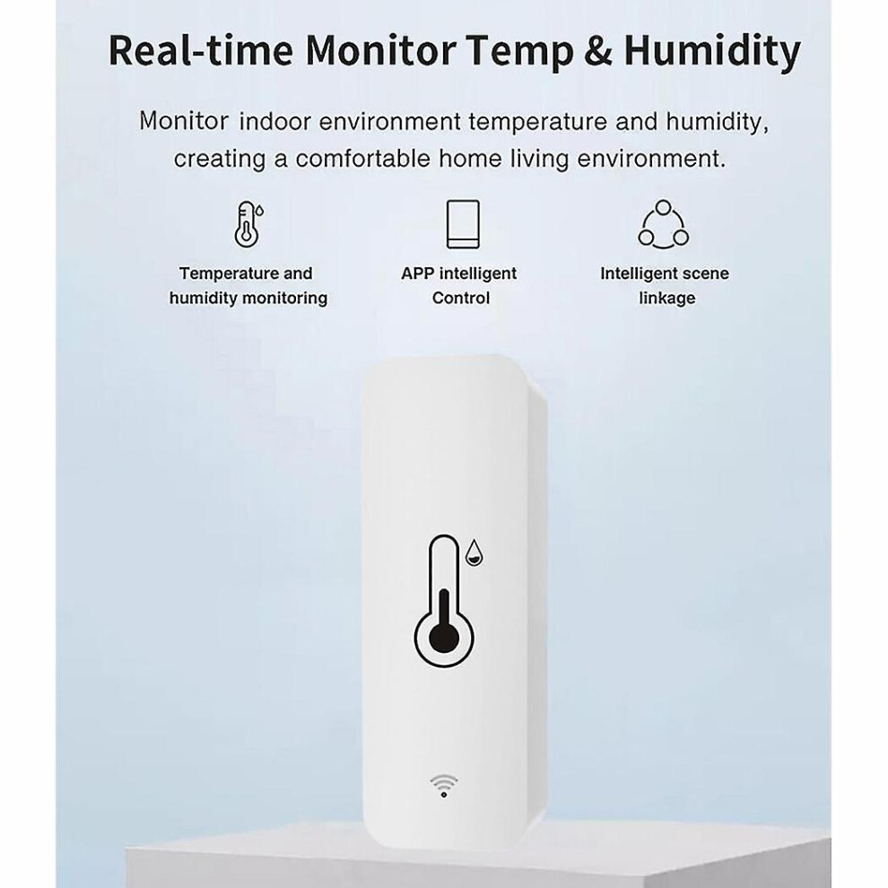 2pcs Tuya Smart Temperature And Humidity Sensor Wifi App Remote Monitor For Smart Life App Control