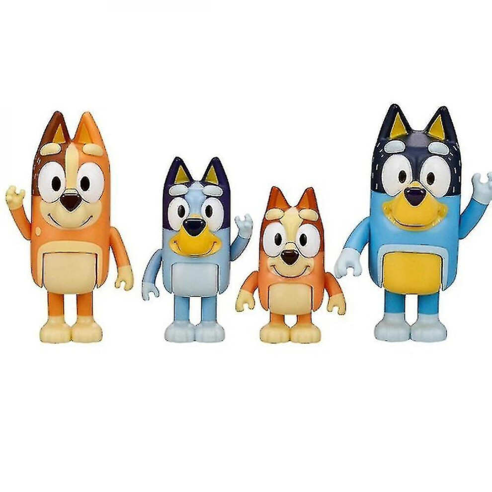 Action toy figures bluey bingo family doll toys made of high-quality abs material 4pcs