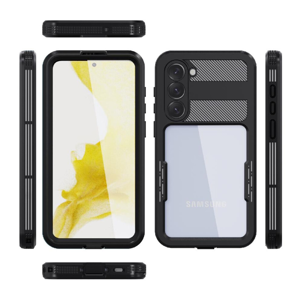 (Black) Case For Samsung Galaxy S23 Plus In Screen Protector Waterproof Built 12Ft Military Shockproof Ip68 Waterproof Full Black 764762613761