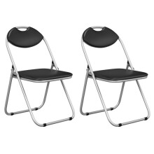 2 Pack Folding Chair Commercial Grade Chair w/ Padded Seat & Back