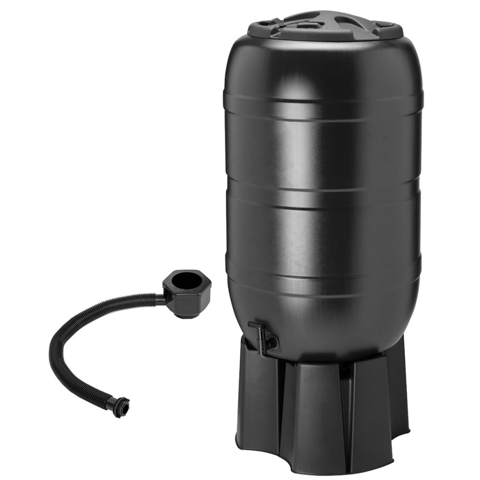 Charles Bentley 210L Garden Round Plastic Water Butt Set Including Tap With Stand and Filler Kit