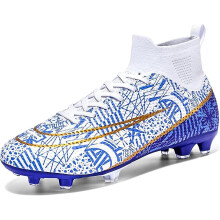 (EU35, white) Kid's Cleats Soccer Shoes Breathable Football Shoe For Football Shoes Outdoor/indoor