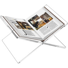 Clear Acrylic Book Stand, Acrylic Book Holder For Cook Book Display, Sturdy Book Reading Stand On De
