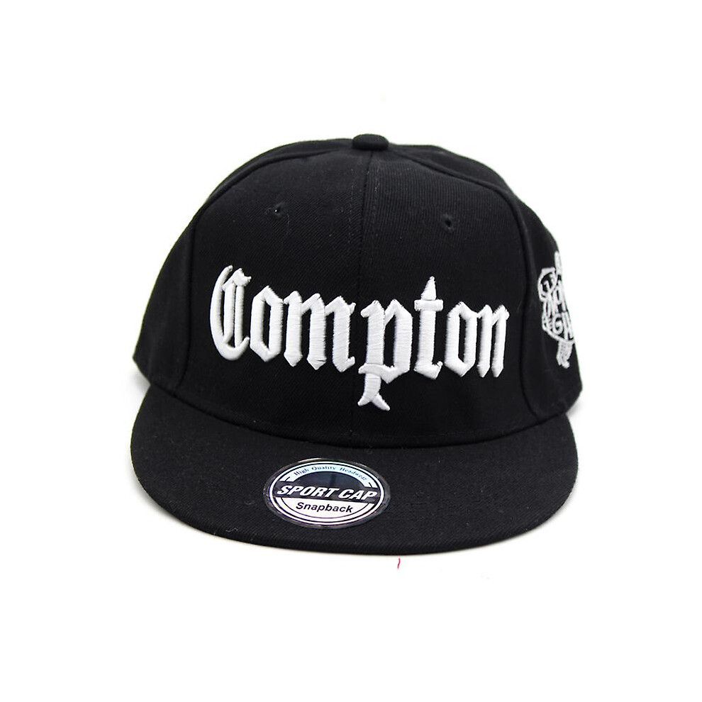 (black) Compton Snapback Embroidered Hip-hop Baseball Cap For Men And Women With Flat Edge Sunshade Hip-hop Hat