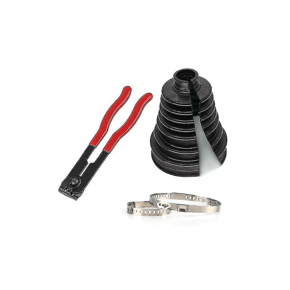(Boot And Plier) Universal Split Cv Boot Kit Driveshaft Stretchy Rubber Outer Gaiters Easy Fit With Clips Cv Boot Pliers 9353840378657