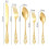 (Black) Stainless Steel Retro Cutlery Set Kitchen Utensils 6