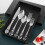 (Black) Stainless Steel Retro Cutlery Set Kitchen Utensils 3