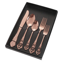 (Rose gold) Stainless Steel Retro Cutlery Set Kitchen Utensils