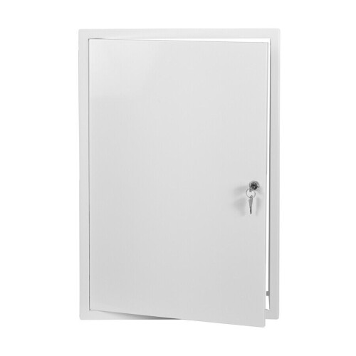 White Metal Access Panel 500mm x 250mm with Lock / Keys