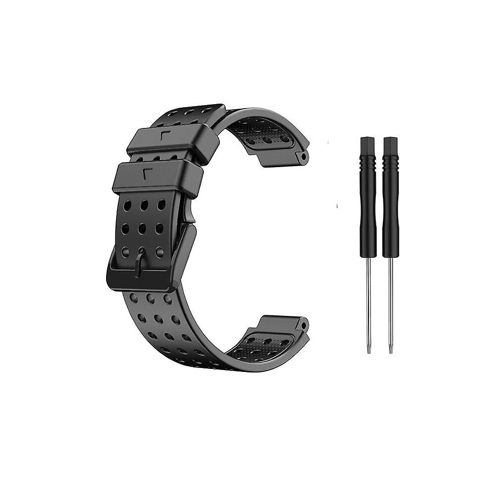 (Black) Watch Band Soft Silicone 20mm Watchband Wrist Strap Replacement  Compatible Garmin Approach S20/compatibleerunner 220 230 235 630 620 735-image-OPC-PDQV2VK-NEW