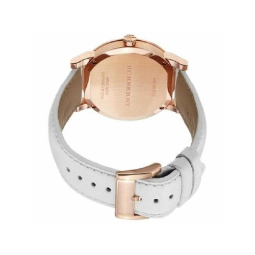 Burberry Burberry BU9012 Large Check White Leather Strap Men's Watch 2