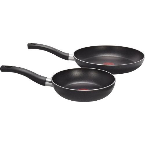 Tefal Tefal Taste Twin Pack, Aluminium Frying Pans, Pan Set, Pans 20 cm and 28 cm diameter, Non-Stick, Black, Pack of 2, B189S244 1