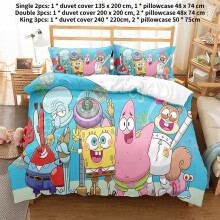 (Single) Spongebob Fashion Casual Unique Personality Classic Cute Cartoon 3d Duvet Cover
