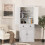 Costway Large Pantry Cabinet Freestanding Kitchen Accent Storage Cabinet White 5
