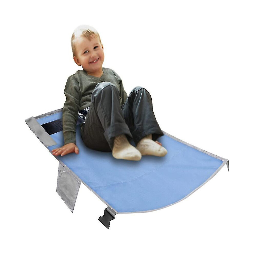 (Blue) Airplane Bed Footrest Bed For Kids Hammock Airplane Seat Extender Leg Rest Blue