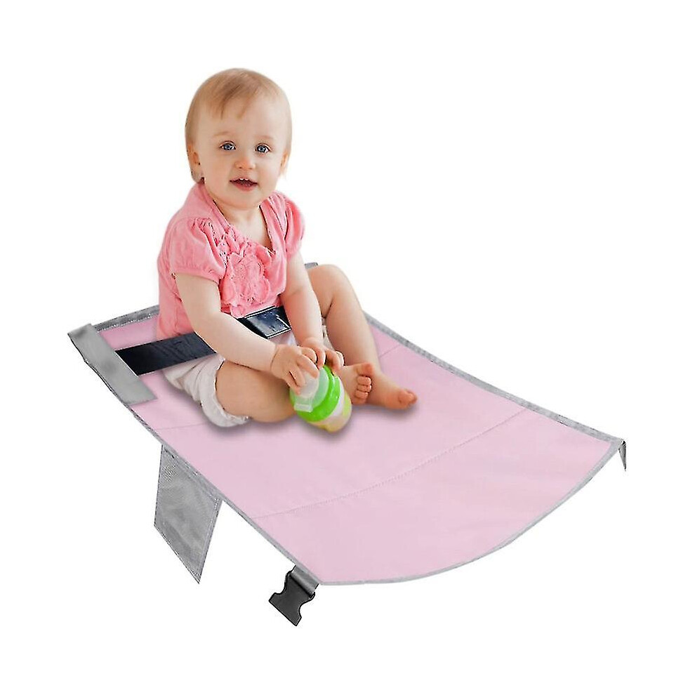 (Pink) Airplane Bed Footrest Bed For Kids Hammock Airplane Seat Extender Leg Rest Pink