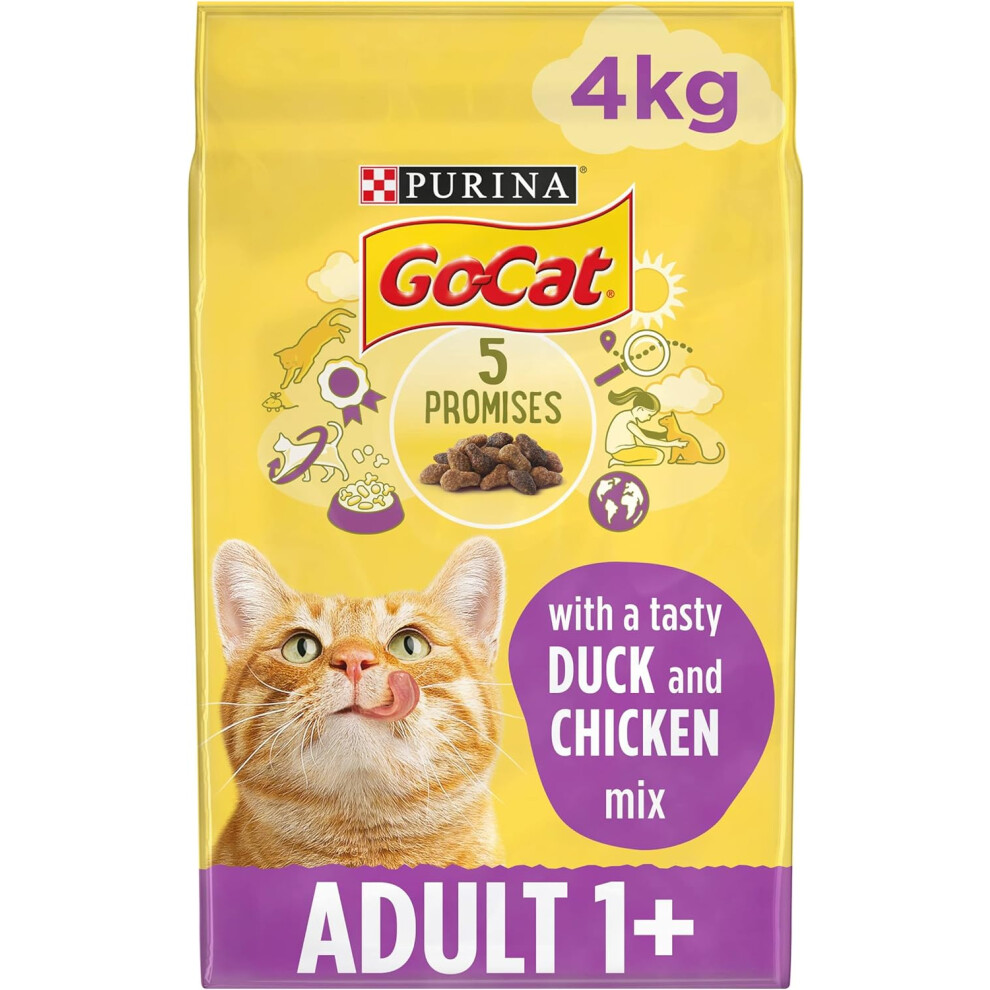 Go-Cat Adult Chicken & Duck Dry Cat Food 4kg, Pack of 2