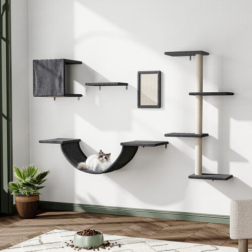 Living And Home (Grey) Cat Tree Set with Hammock and Jumping Platform 2