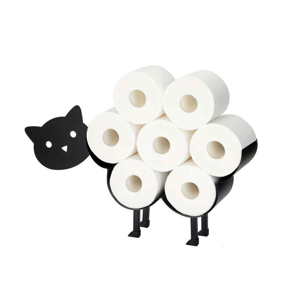 (Kitten) Cute Animal Toilet Paper Holder - Freestanding Bathroom Tissue Storage Rack-image-OPC-PDQVHNT-NEW