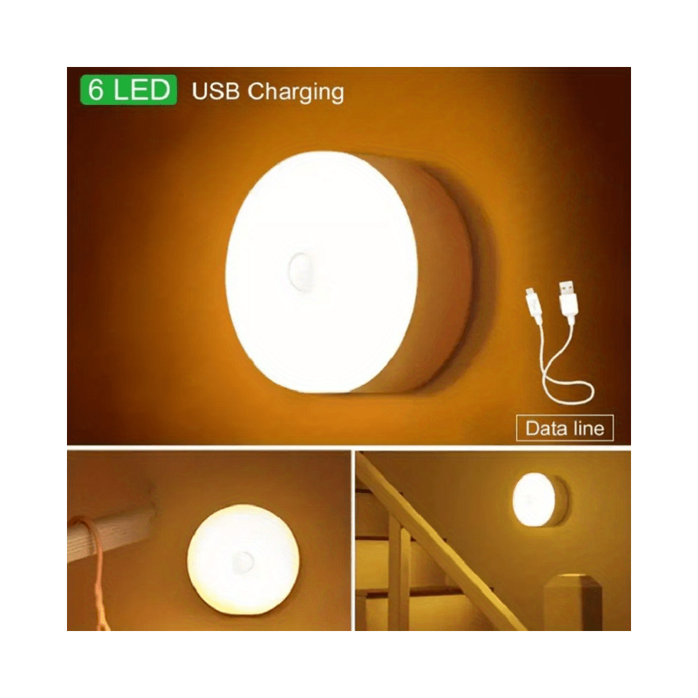 (Warm Light) Motion Sensor Night Light - Wireless LED Detector Lamp