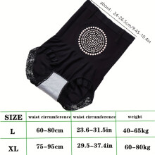 (Black, L) Biomagnetic Waist Slimming Underwear - Lifts Hips, Burns Fat, and Shapes Your Figure