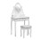 Living And Home Makeup Vanity Desk with Mirror and Stool 4