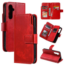 (Red) Case For Samsung Galaxy A15 4G/5G Kickstand 9 Card Slots PU Leather Magnetic Wallet