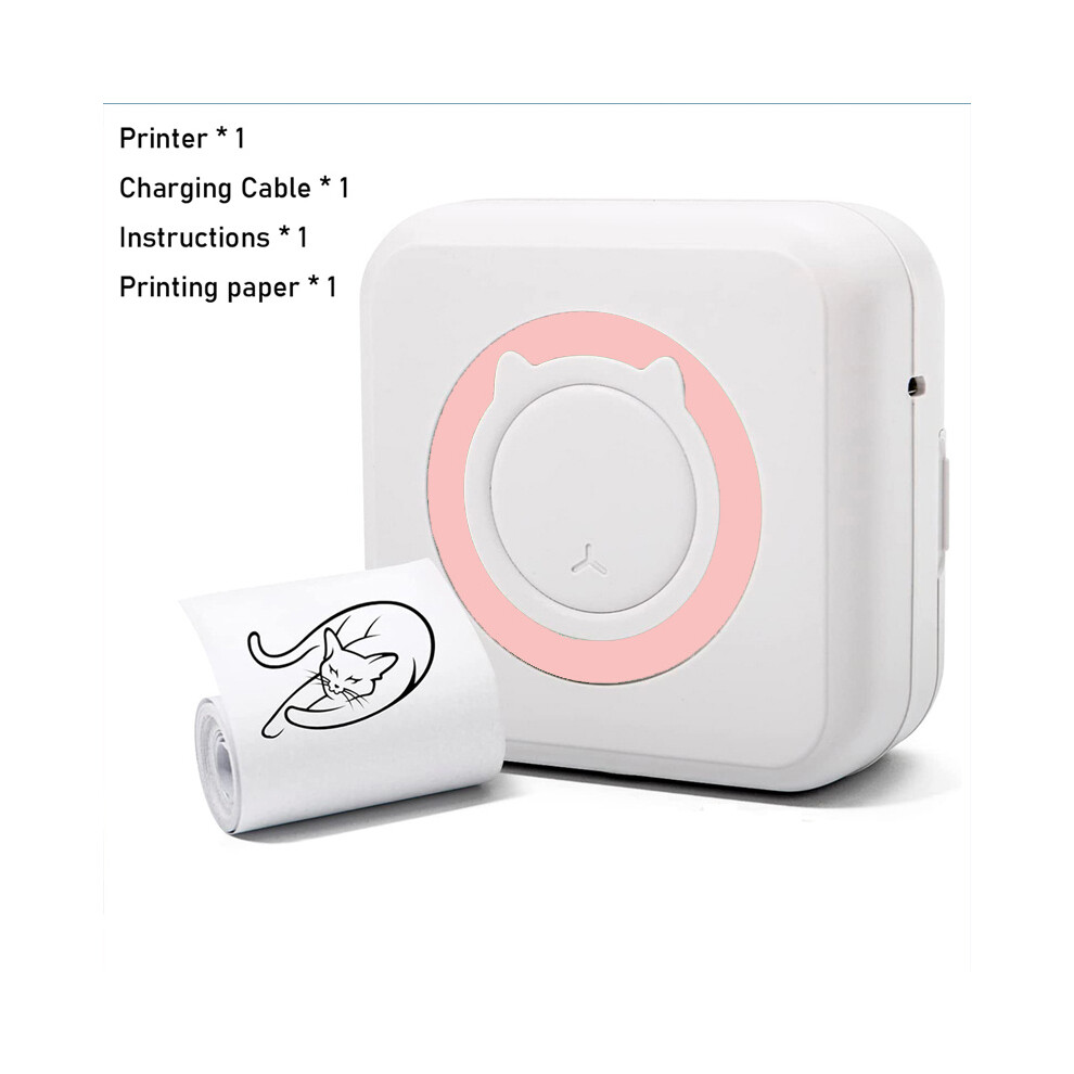 (Pink) 1Pc Mini Printer Portable Pocket Printer Inkless Photo Printer For Wireless Printer For Ios/Android Smartphone Pink 9448871738249
