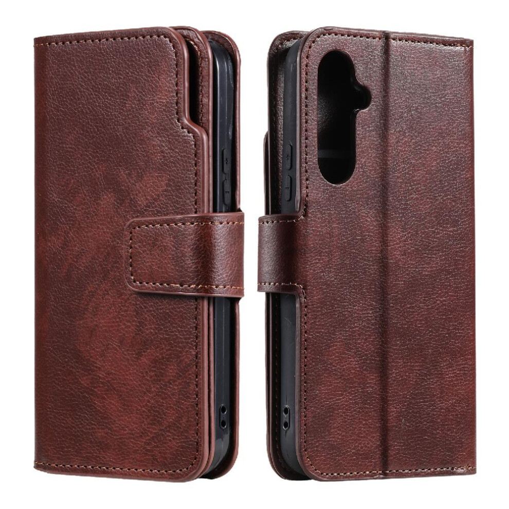 (Brown) Case For Samsung Galaxy S23 Fe 9 Card Slots Magnetic Pu Leather Wallet Kickstand Brown 764762614812