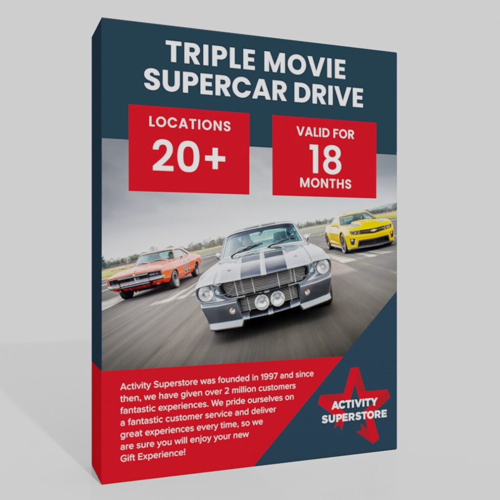 Activity Superstore Triple Movie Supercar Drive Gift Experience-image-OPC-PDNRNS8-NEW