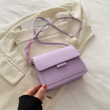 (Purple) Shoulder One Crossbody Bag Women Soft Leather Fashion Simple Solid Color Casual