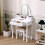 Living And Home Makeup Vanity Desk Set with LED Lighting 3
