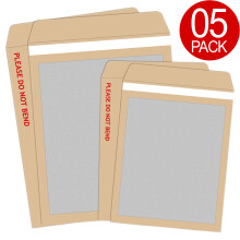 (5 Pack, A5 / C5 - 229mm x 162mm) PLEASE DO NOT BEND HARD CARD BOARD BACKED ENVELOPES MANILLA BROWN A4 A3 A5 C6 A6
