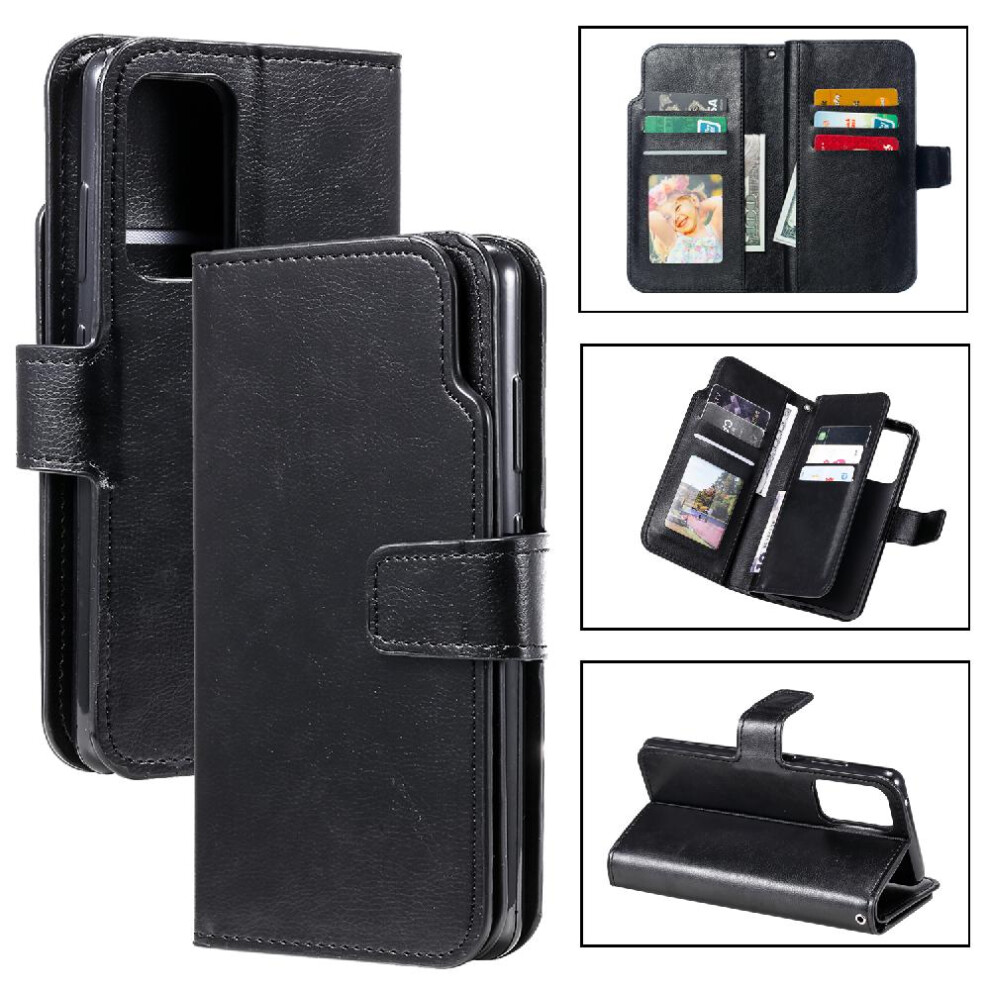 (Black) Case For Samsung Galaxy A33 5G Magnetic 9 Card Slots Kickstand Pu Leather Wallet Black 764762615529