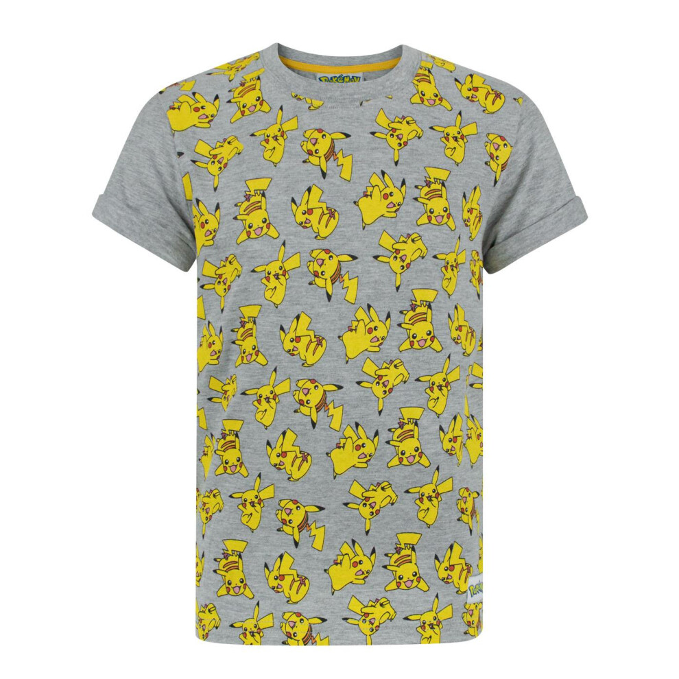 (3-4 Years) Pokemon Short Sleeved T-Shirt (Boys Grey)