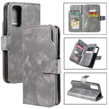 (Gray ) Case For Samsung Galaxy S20 FE Kickstand Magnetic PU Leather Wallet 9 Card Slots