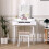 Living And Home Modern Makeup Desk Set with Lighted Mirror and Stool 3