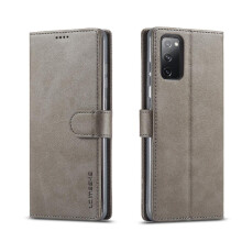 (Gray ) Case For Samsung Galaxy S20 Card Slots Wallet With Holder Calf Texture Horizontal Flip Leather Case